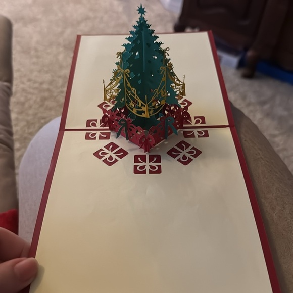 Holiday Merry Christmas Red Blank 3D Card - Winter Bright Gifts Sealed - Picture 4 of 5